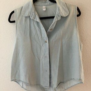 Denim Sleeveless Crop by American Apparel